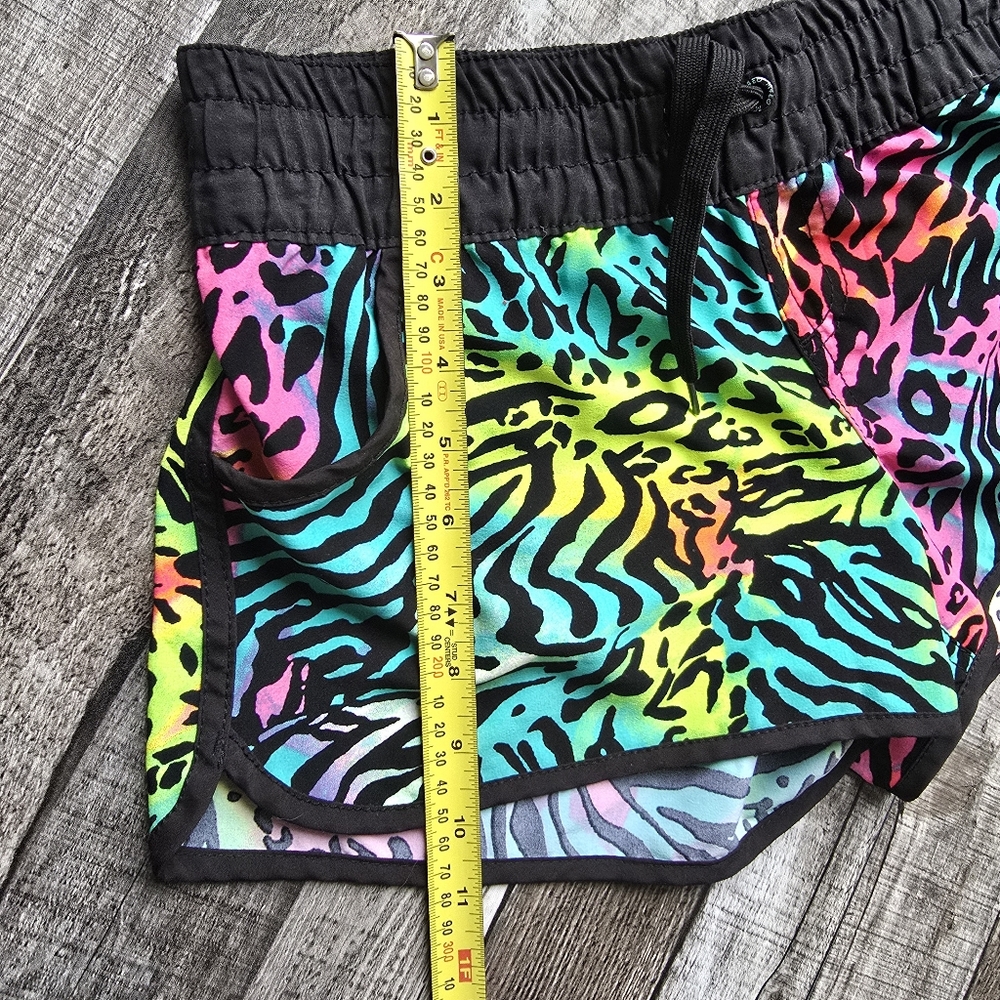 M4EO Made For Each Other Multicolor Zebra Fluorescent Summer Shorts Womens Med - Picture 8 of 9